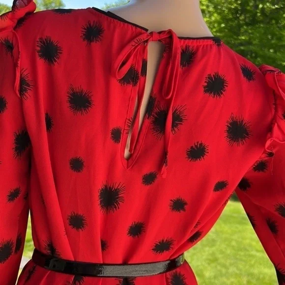 Who what wear red/black BoHo ruffle frilly dress - Picture 4 of 8